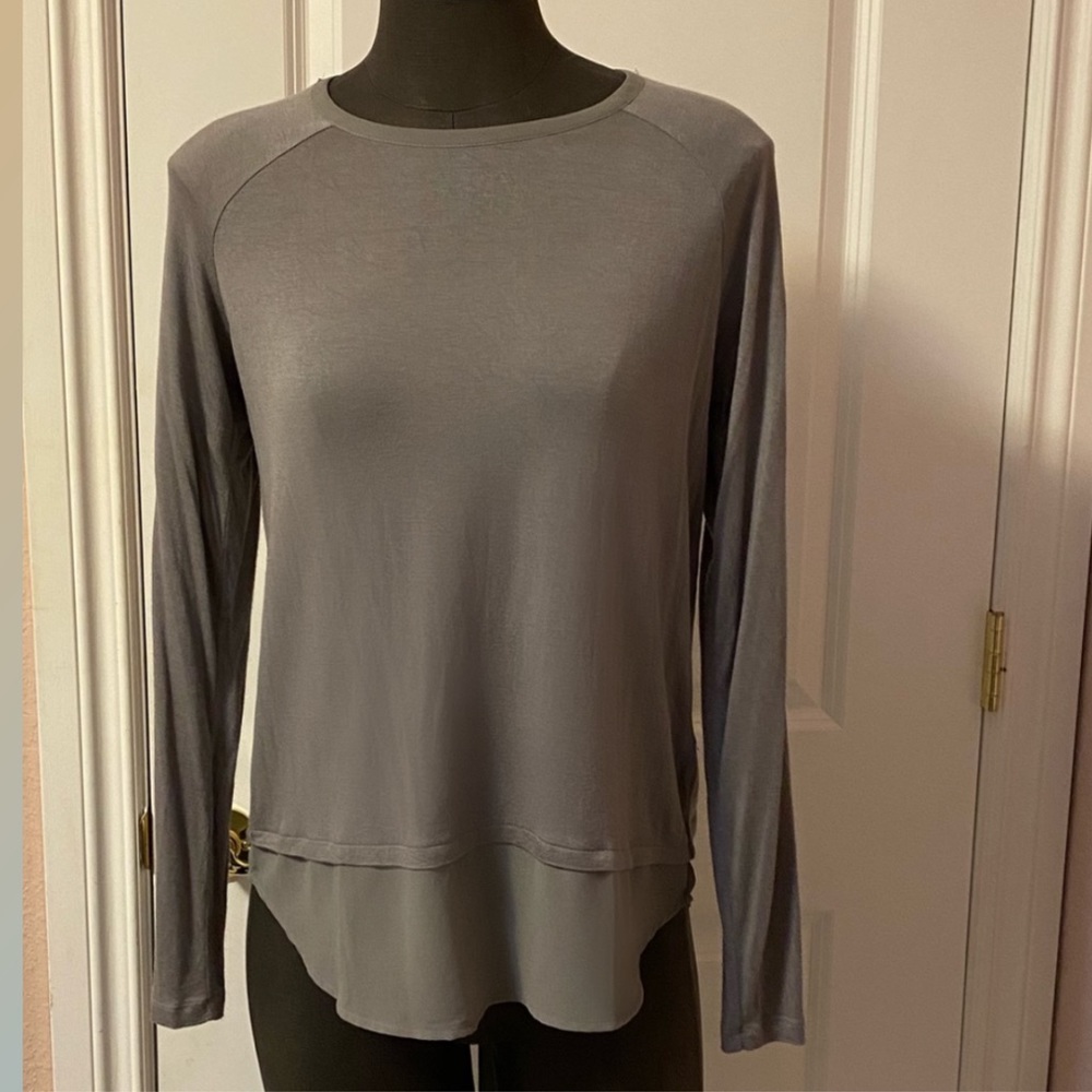 Grey overlay tunic top